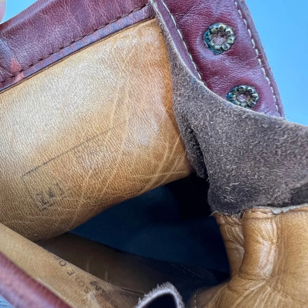 Oxblood Leather Work Boots  size 8